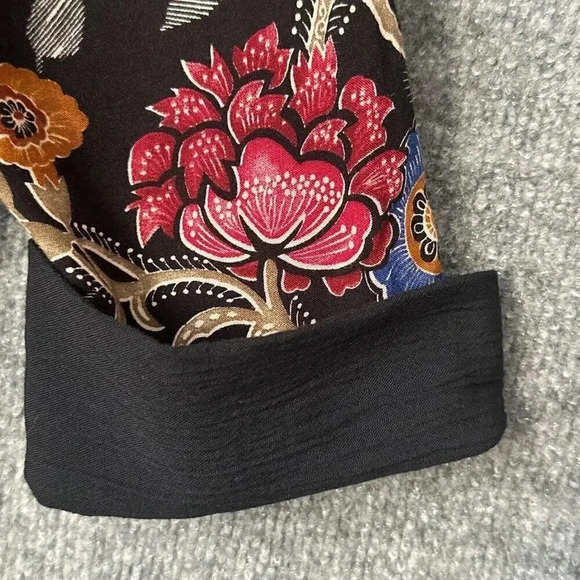 Vintage Artsy Floral Cardigan Womens Small Colorful Open Front Granny Top - Picture 7 of 13